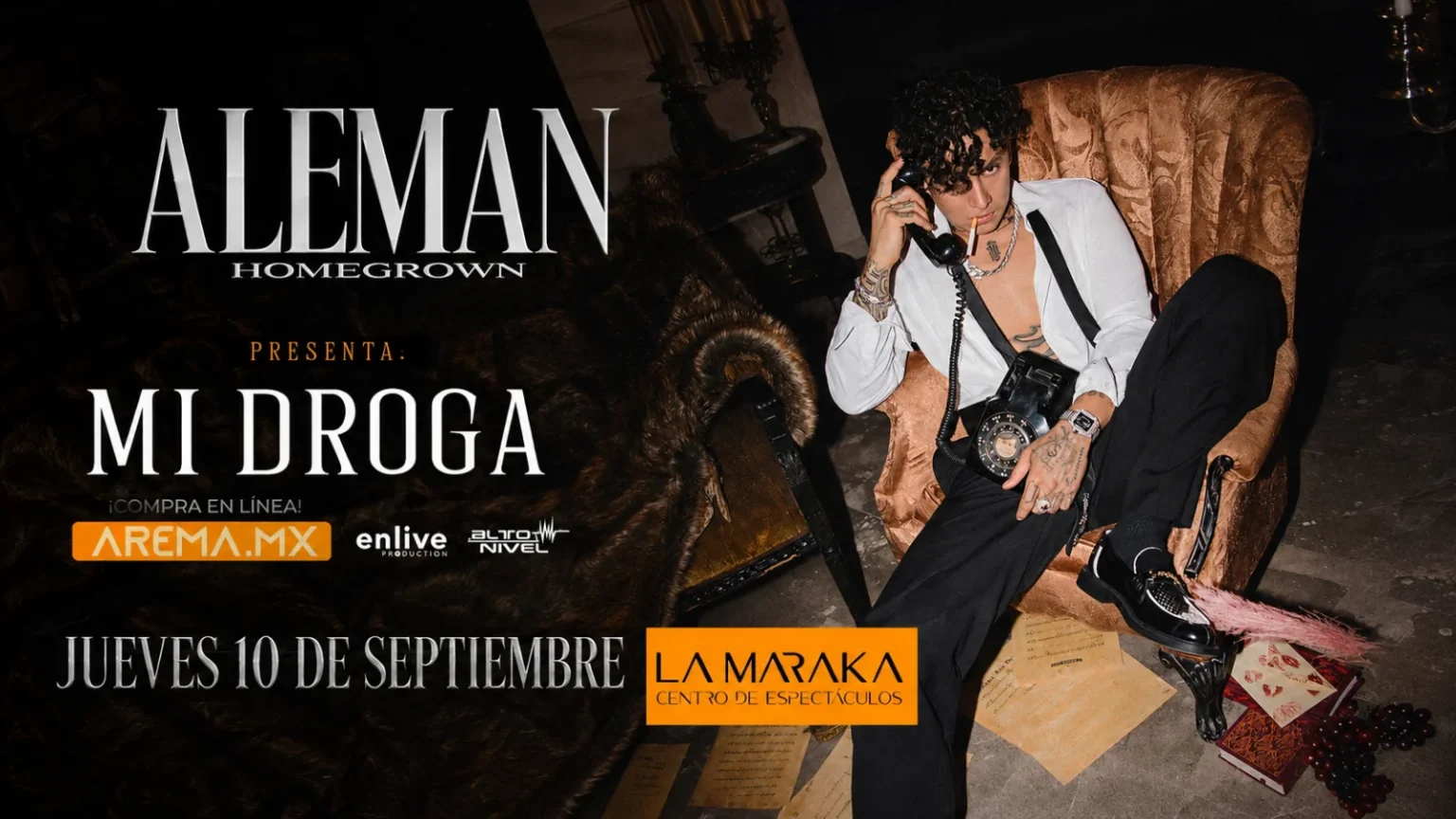 Alemán llega a La Maraka con su nuevo álbum “Mi Droga”