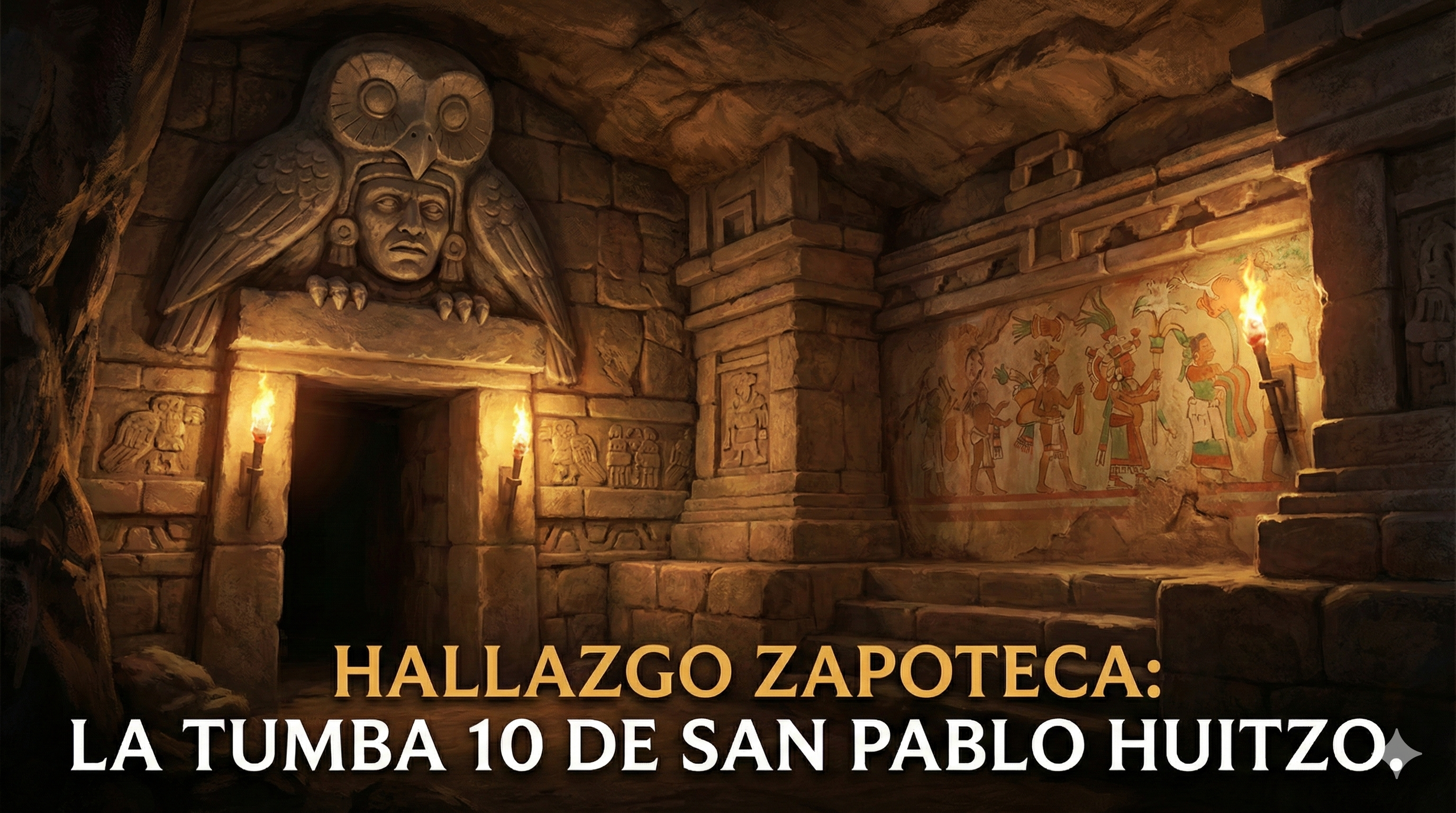 Tumba zapoteca de 1,400 años asombra a Oaxaca con búho gigante y murales intactos